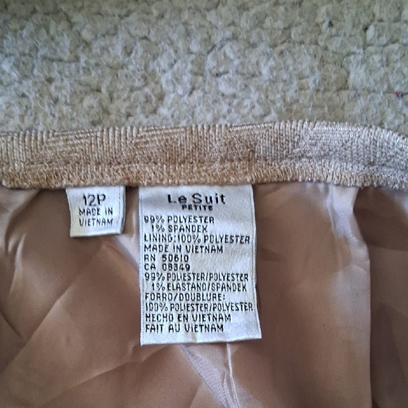 Le Suit Tan Blazer and Skirt Set - Picture 3 of 9